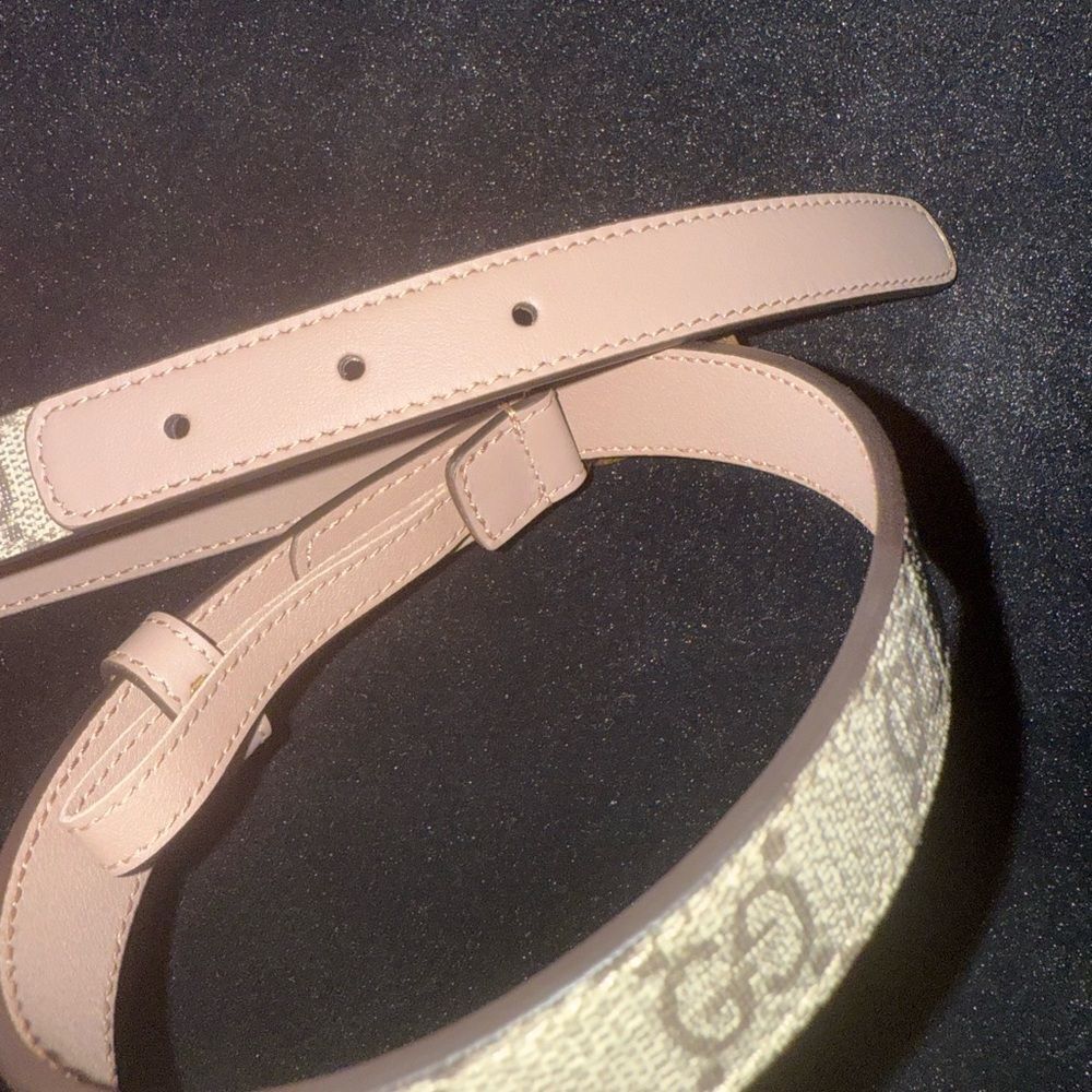 Brand new with box and dustbag Gucci Cream and Gold Belt GG Buckle size 65 - Picture 3 of 5